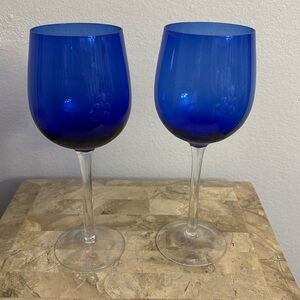 Blue wine glasses